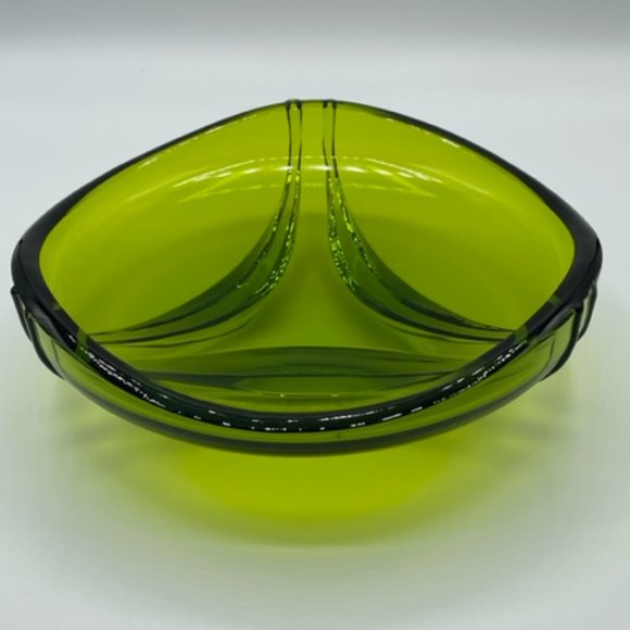 Viking Glass #6826 Epic Drape Ashtray/Bowl Avocado - Picture 3 of 8